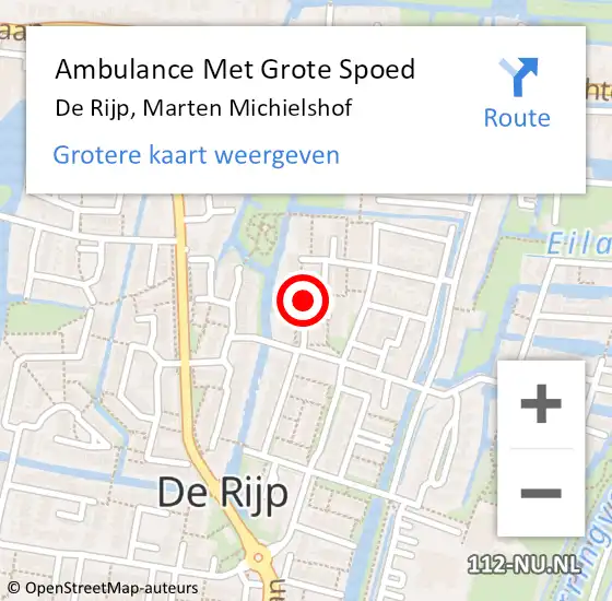 Locatie op kaart van de 112 melding: Ambulance Met Grote Spoed Naar De Rijp, Marten Michielshof op 22 april 2020 15:58