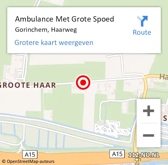 Locatie op kaart van de 112 melding: Ambulance Met Grote Spoed Naar Gorinchem, Haarweg op 22 april 2020 16:30