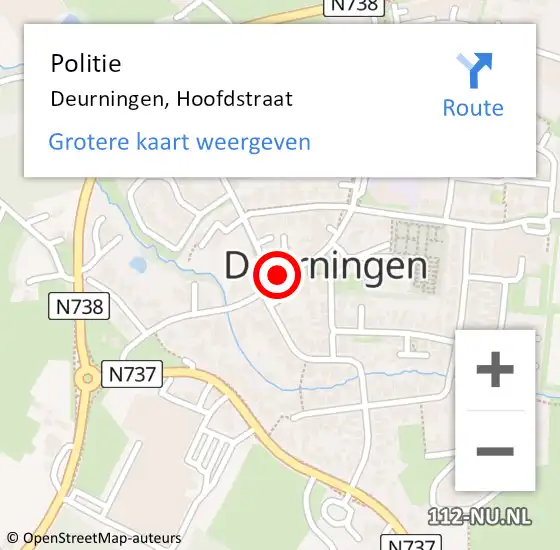 Locatie op kaart van de 112 melding: Politie Deurningen, Hoofdstraat op 22 april 2020 17:00