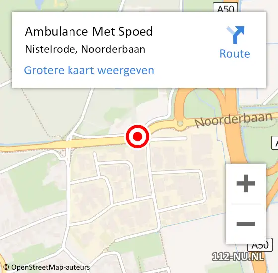 Locatie op kaart van de 112 melding: Ambulance Met Spoed Naar Nistelrode, Noorderbaan op 22 april 2020 19:26