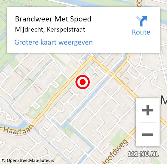 Locatie op kaart van de 112 melding: Brandweer Met Spoed Naar Mijdrecht, Kerspelstraat op 22 april 2020 19:31