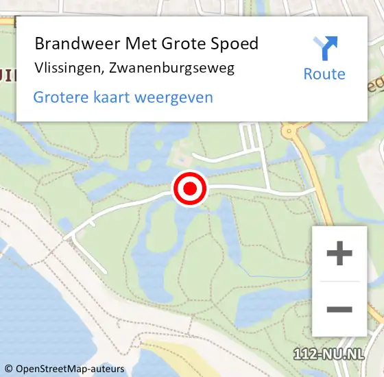 Locatie op kaart van de 112 melding: Brandweer Met Grote Spoed Naar Vlissingen, Zwanenburgseweg op 23 april 2020 01:24