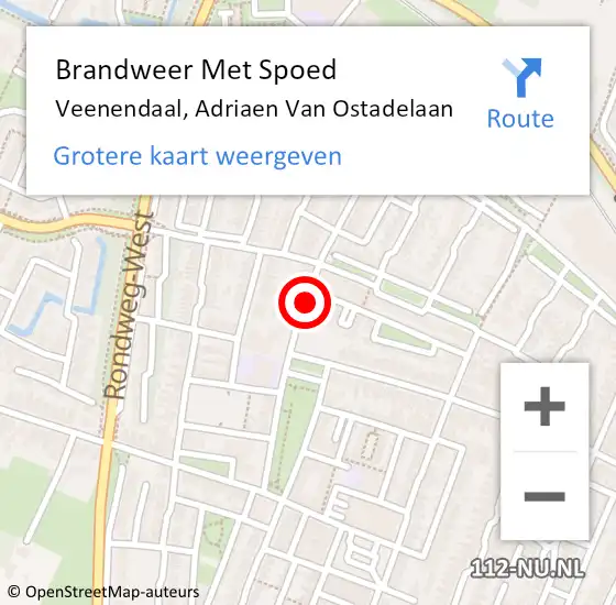 Locatie op kaart van de 112 melding: Brandweer Met Spoed Naar Veenendaal, Adriaen Van Ostadelaan op 23 april 2020 01:27