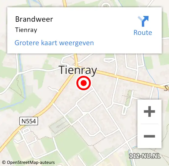 Locatie op kaart van de 112 melding: Brandweer Tienray op 23 april 2020 03:50