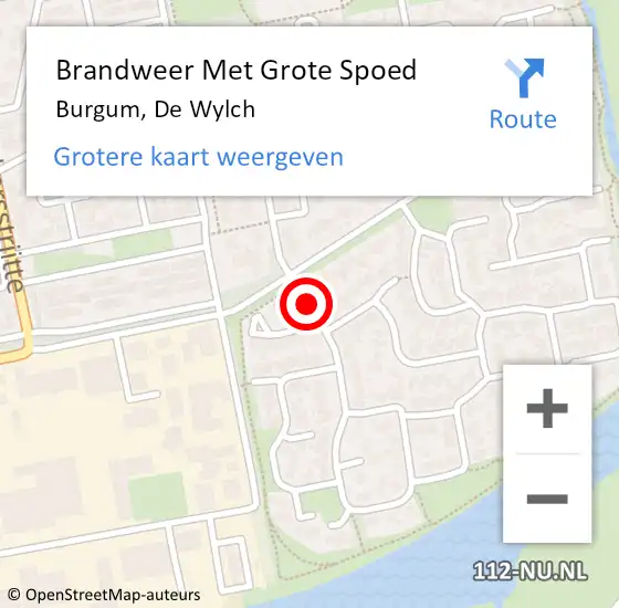 Locatie op kaart van de 112 melding: Brandweer Met Grote Spoed Naar Burgum, De Wylch op 4 mei 2014 20:28