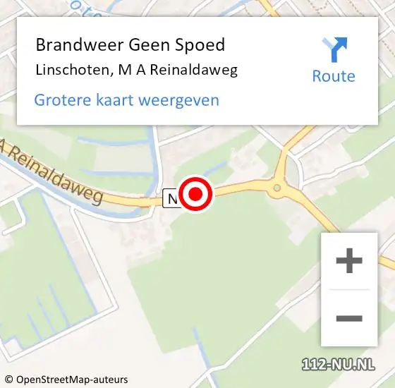 Locatie op kaart van de 112 melding: Brandweer Geen Spoed Naar Linschoten, M A Reinaldaweg op 23 april 2020 08:29