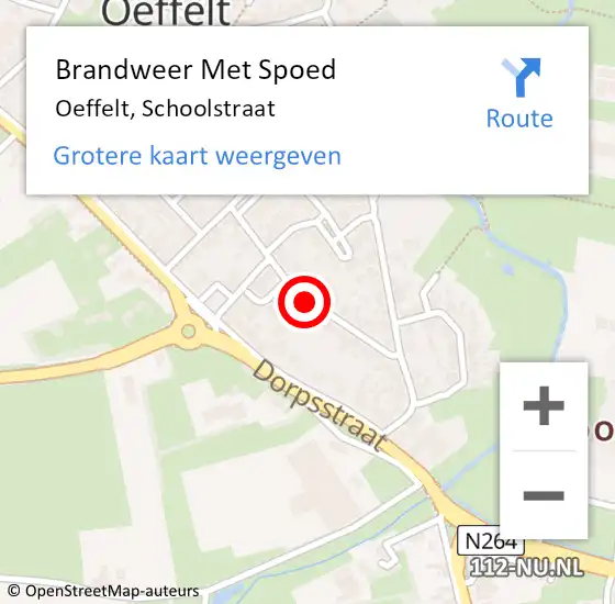 Locatie op kaart van de 112 melding: Brandweer Met Spoed Naar Oeffelt, Schoolstraat op 23 april 2020 08:59