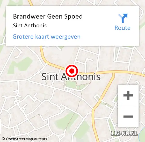 Locatie op kaart van de 112 melding: Brandweer Geen Spoed Naar Sint Anthonis op 23 april 2020 10:31