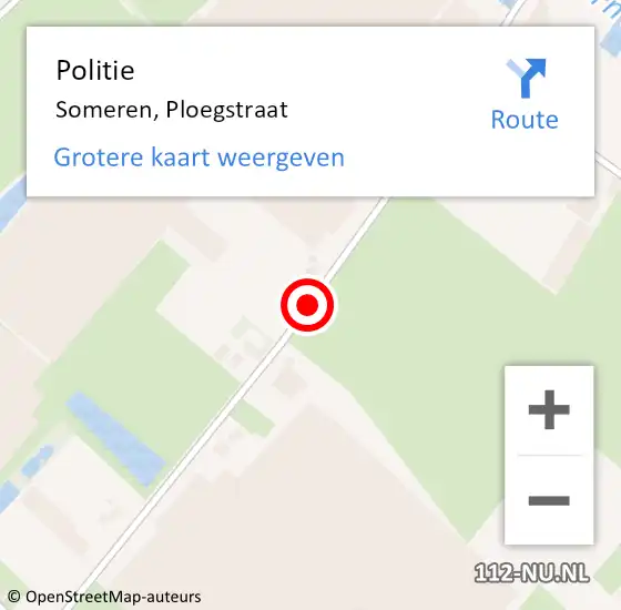 Locatie op kaart van de 112 melding: Politie Someren, Ploegstraat op 23 april 2020 11:21