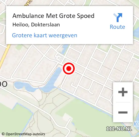 Locatie op kaart van de 112 melding: Ambulance Met Grote Spoed Naar Heiloo, Dokterslaan op 23 april 2020 11:31