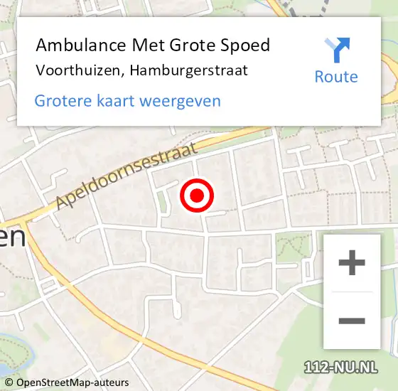 Locatie op kaart van de 112 melding: Ambulance Met Grote Spoed Naar Voorthuizen, Hamburgerstraat op 23 april 2020 11:53