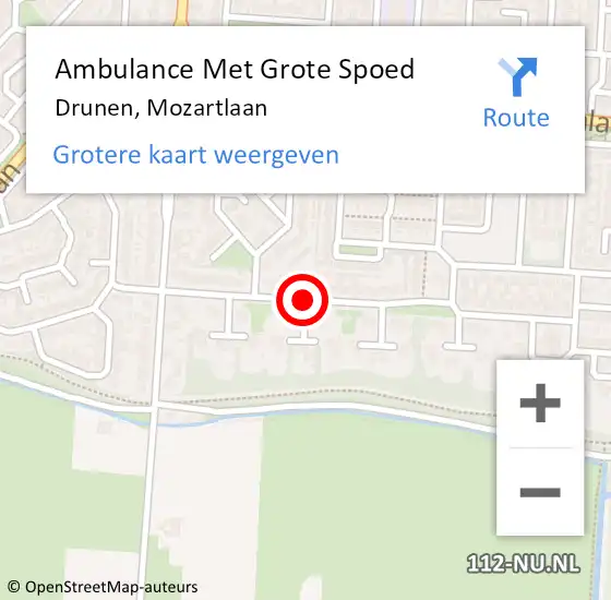 Locatie op kaart van de 112 melding: Ambulance Met Grote Spoed Naar Drunen, Mozartlaan op 23 april 2020 12:26