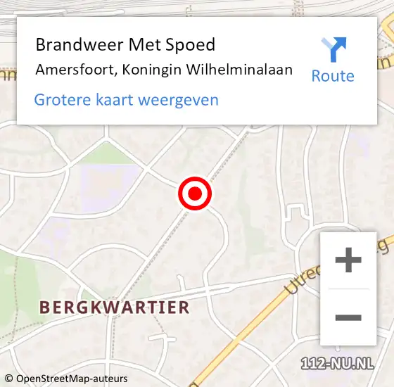 Locatie op kaart van de 112 melding: Brandweer Met Spoed Naar Amersfoort, Koningin Wilhelminalaan op 23 april 2020 13:16