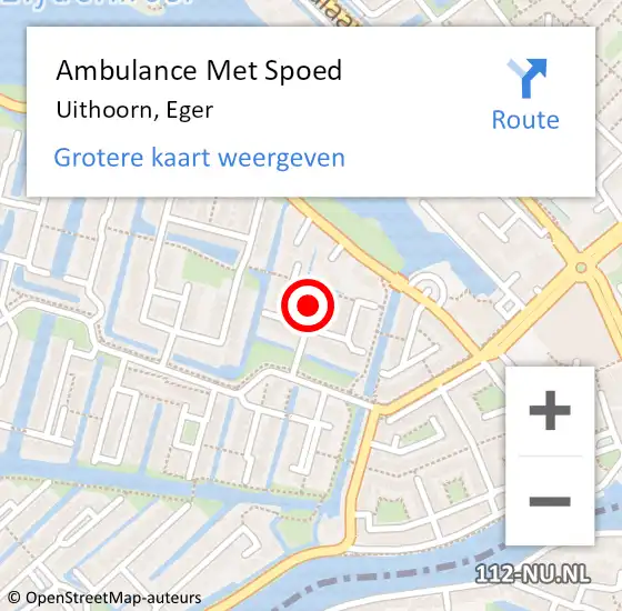 Locatie op kaart van de 112 melding: Ambulance Met Spoed Naar Uithoorn, Eger op 23 april 2020 14:09
