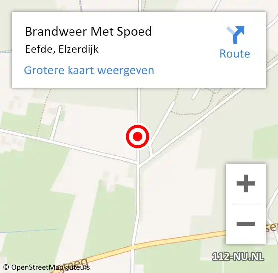 Locatie op kaart van de 112 melding: Brandweer Met Spoed Naar Eefde, Elzerdijk op 23 april 2020 14:20