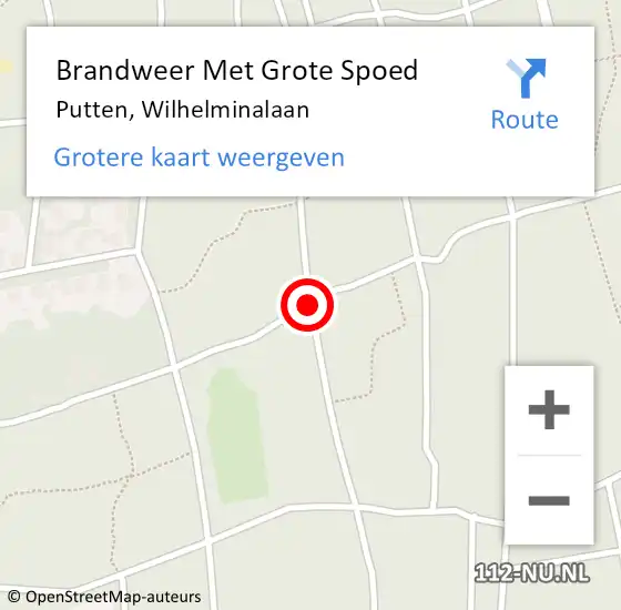 Locatie op kaart van de 112 melding: Brandweer Met Grote Spoed Naar Putten, Wilhelminalaan op 23 april 2020 15:00