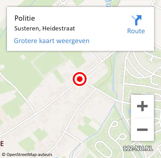 Locatie op kaart van de 112 melding: Politie Susteren, Heidestraat op 23 april 2020 15:17