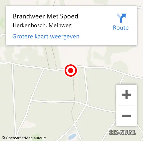 Locatie op kaart van de 112 melding: Brandweer Met Spoed Naar Herkenbosch, Meinweg op 23 april 2020 15:18