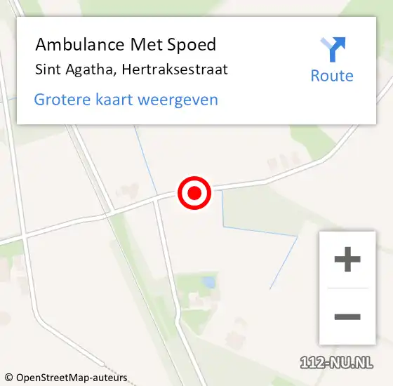 Locatie op kaart van de 112 melding: Ambulance Met Spoed Naar Sint Agatha, Hertraksestraat op 23 april 2020 15:51