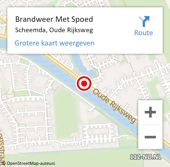 Locatie op kaart van de 112 melding: Brandweer Met Spoed Naar Scheemda, Oude Rijksweg op 23 april 2020 16:06