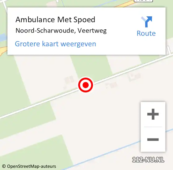 Locatie op kaart van de 112 melding: Ambulance Met Spoed Naar Noord-Scharwoude, Veertweg op 23 april 2020 16:18