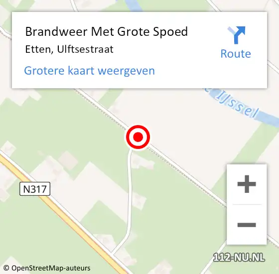 Locatie op kaart van de 112 melding: Brandweer Met Grote Spoed Naar Etten, Ulftsestraat op 23 april 2020 16:22