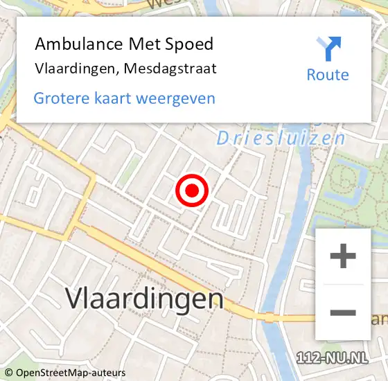 Locatie op kaart van de 112 melding: Ambulance Met Spoed Naar Vlaardingen, Mesdagstraat op 23 april 2020 16:27