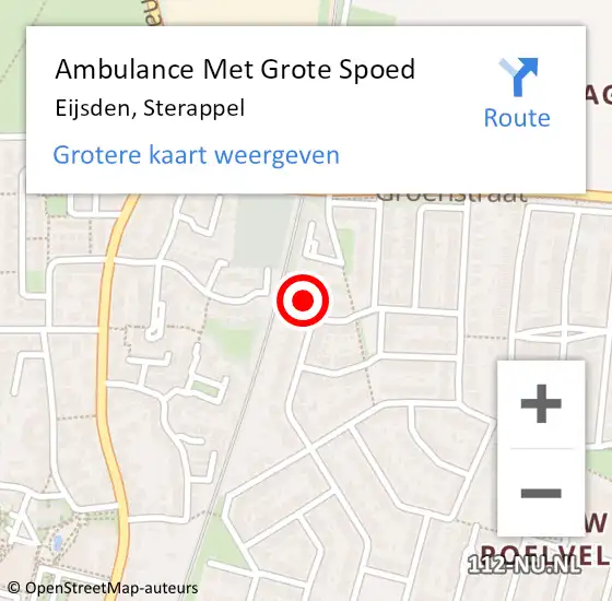 Locatie op kaart van de 112 melding: Ambulance Met Grote Spoed Naar Eijsden, Sterappel op 30 september 2013 21:44