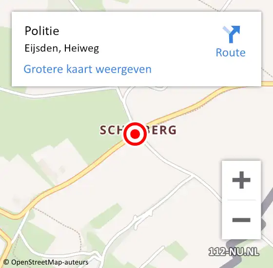 Locatie op kaart van de 112 melding: Politie Eijsden, Heiweg op 23 april 2020 16:31