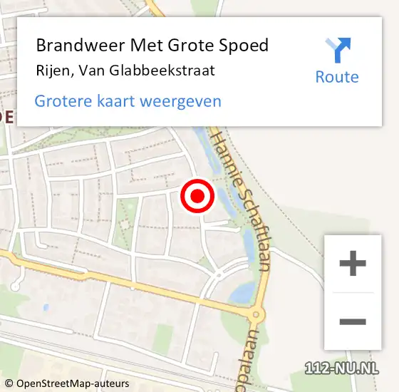 Locatie op kaart van de 112 melding: Brandweer Met Grote Spoed Naar Rijen, Van Glabbeekstraat op 23 april 2020 17:19