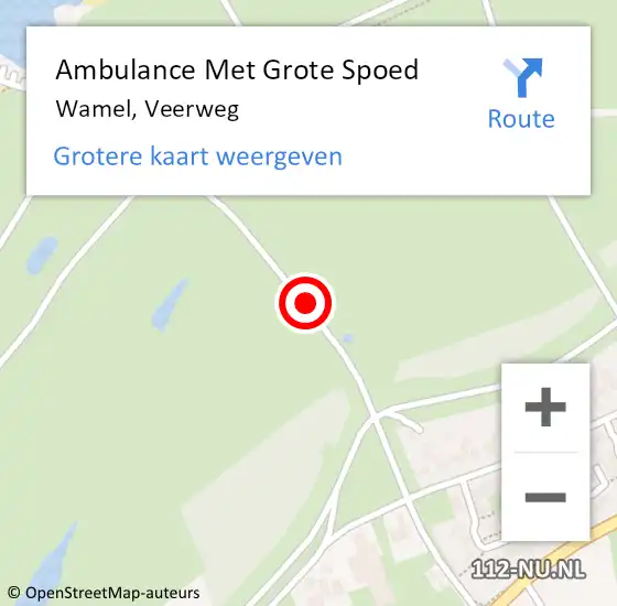 Locatie op kaart van de 112 melding: Ambulance Met Grote Spoed Naar Wamel, Veerweg op 23 april 2020 17:24