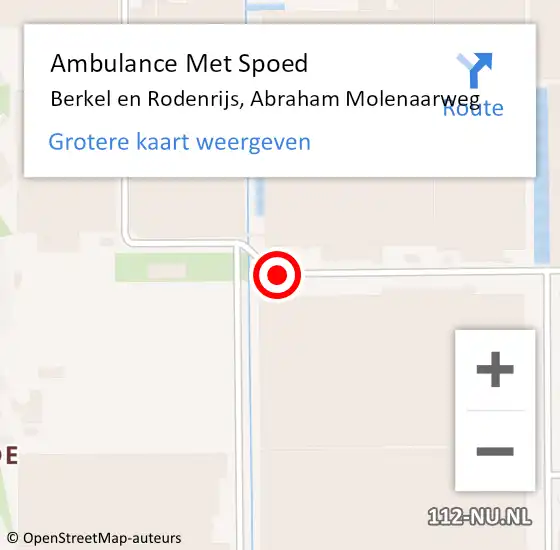 Locatie op kaart van de 112 melding: Ambulance Met Spoed Naar Berkel en Rodenrijs, Abraham Molenaarweg op 23 april 2020 18:35