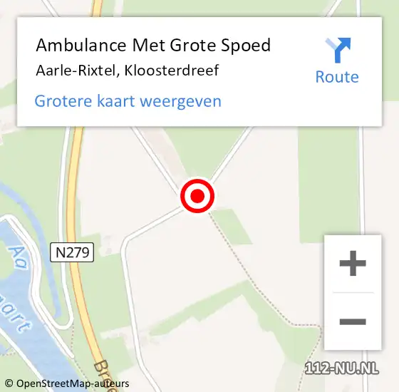 Locatie op kaart van de 112 melding: Ambulance Met Grote Spoed Naar Aarle-Rixtel, Kloosterdreef op 23 april 2020 19:54