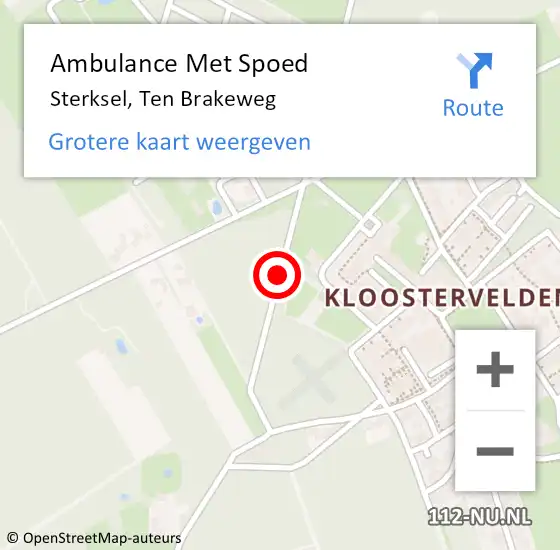Locatie op kaart van de 112 melding: Ambulance Met Spoed Naar Sterksel, Ten Brakeweg op 23 april 2020 19:58