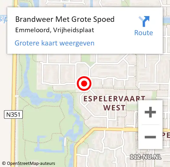 Locatie op kaart van de 112 melding: Brandweer Met Grote Spoed Naar Emmeloord, Vrijheidsplaat op 4 mei 2014 22:38