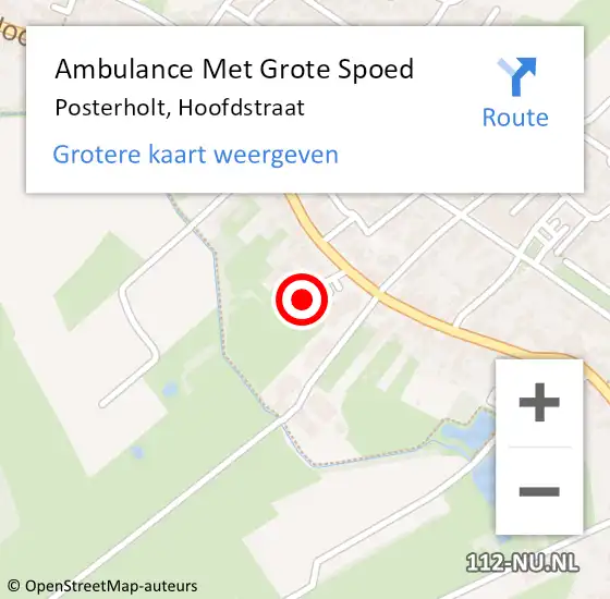 Locatie op kaart van de 112 melding: Ambulance Met Grote Spoed Naar Posterholt, Hoofdstraat op 24 april 2020 07:43