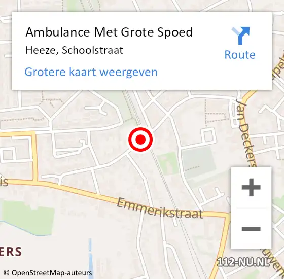 Locatie op kaart van de 112 melding: Ambulance Met Grote Spoed Naar Heeze, Schoolstraat op 24 april 2020 08:01