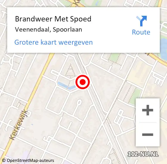 Locatie op kaart van de 112 melding: Brandweer Met Spoed Naar Veenendaal, Spoorlaan op 24 april 2020 08:41