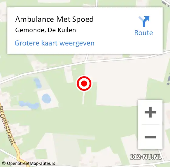 Locatie op kaart van de 112 melding: Ambulance Met Spoed Naar Gemonde, De Kuilen op 24 april 2020 09:38