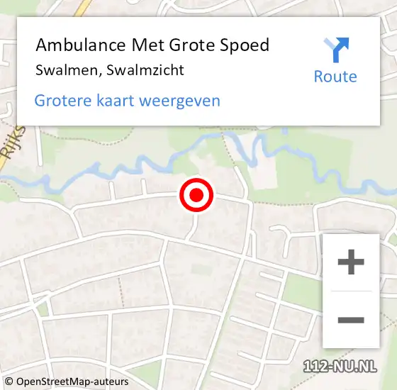 Locatie op kaart van de 112 melding: Ambulance Met Grote Spoed Naar Swalmen, Swalmzicht op 24 april 2020 09:49