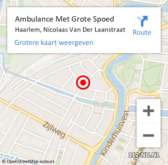 Locatie op kaart van de 112 melding: Ambulance Met Grote Spoed Naar Haarlem, Nicolaas Van Der Laanstraat op 24 april 2020 10:49