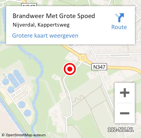 Locatie op kaart van de 112 melding: Brandweer Met Grote Spoed Naar Nijverdal, Kappertsweg op 24 april 2020 11:34