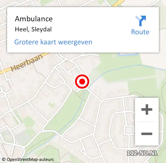 Locatie op kaart van de 112 melding: Ambulance Heel, Sleydal op 24 april 2020 11:47