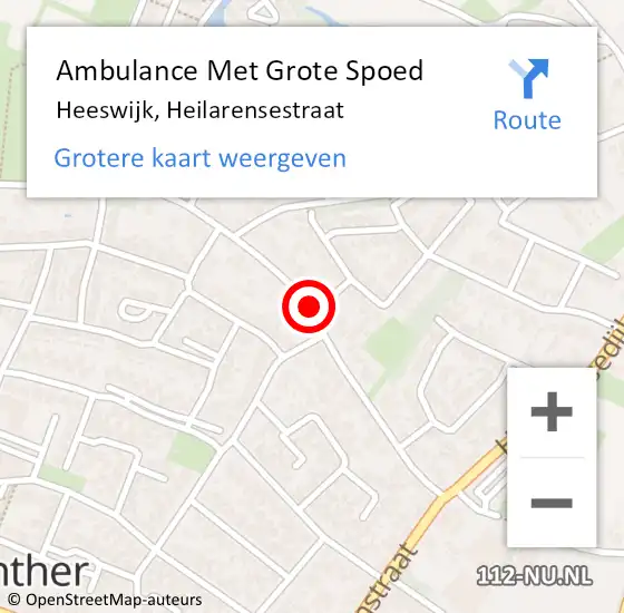 Locatie op kaart van de 112 melding: Ambulance Met Grote Spoed Naar Heeswijk, Heilarensestraat op 24 april 2020 11:50