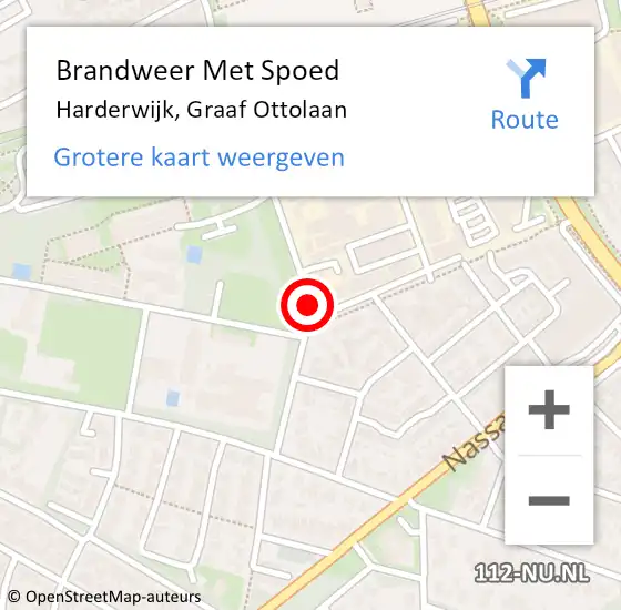 Locatie op kaart van de 112 melding: Brandweer Met Spoed Naar Harderwijk, Graaf Ottolaan op 4 mei 2014 23:32