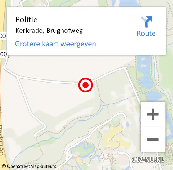 Locatie op kaart van de 112 melding: Politie Kerkrade, Brughofweg op 24 april 2020 13:41