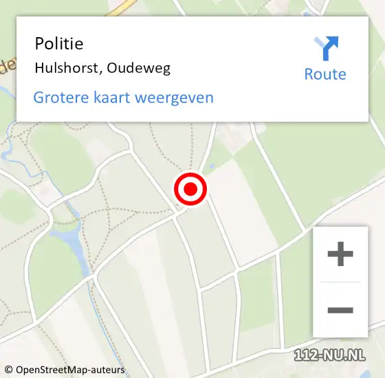 Locatie op kaart van de 112 melding: Politie Hulshorst, Oudeweg op 24 april 2020 14:08