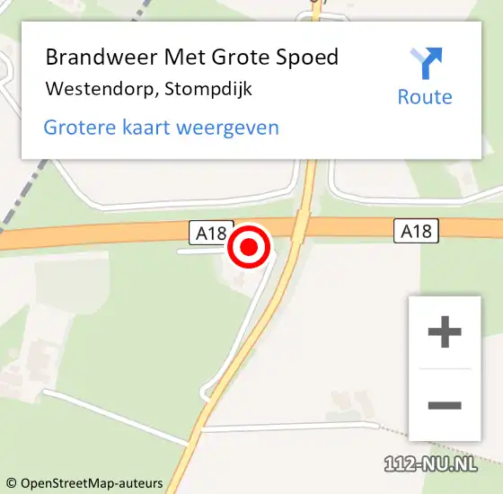 Locatie op kaart van de 112 melding: Brandweer Met Grote Spoed Naar Westendorp, Stompdijk op 24 april 2020 14:21