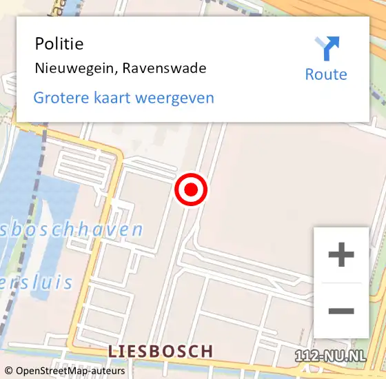 Locatie op kaart van de 112 melding: Politie Nieuwegein, Ravenswade op 24 april 2020 15:09