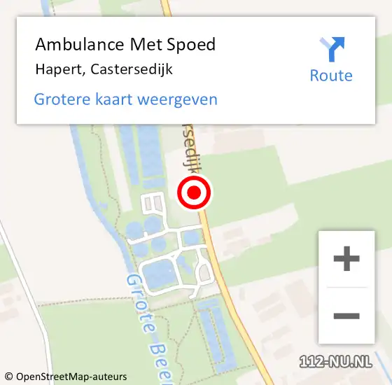 Locatie op kaart van de 112 melding: Ambulance Met Spoed Naar Hapert, Castersedijk op 24 april 2020 15:34